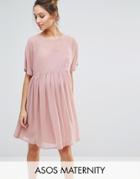Asos Maternity Woven Smock Dress - Pink