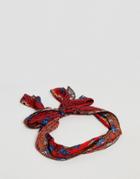 New Look Dark Sunflower Scarf Hair Tie - Red