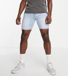 Don't Think Twice Tall Skinny Fit Denim Shorts In Light Blue-blues