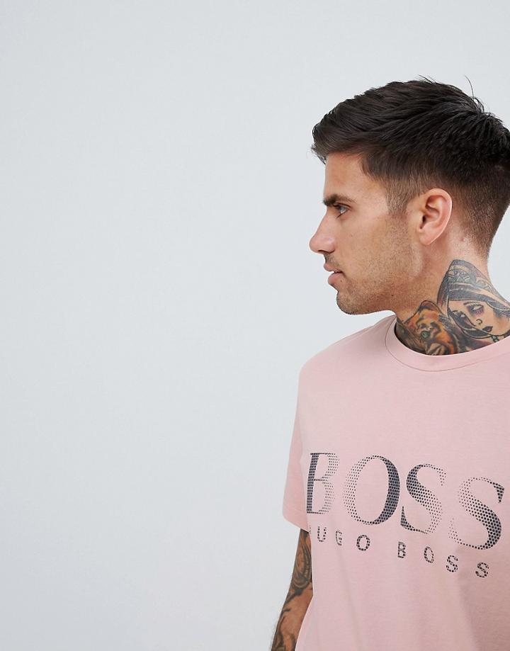 Boss Logo T-shirt In Regular Fit - Pink