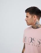 Boss Logo T-shirt In Regular Fit - Pink