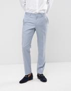 Asos Wedding Skinny Suit Pants In 100% Wool In Ice Blue - Blue