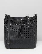 Love Moschino Perforated Bucket Bag - Black