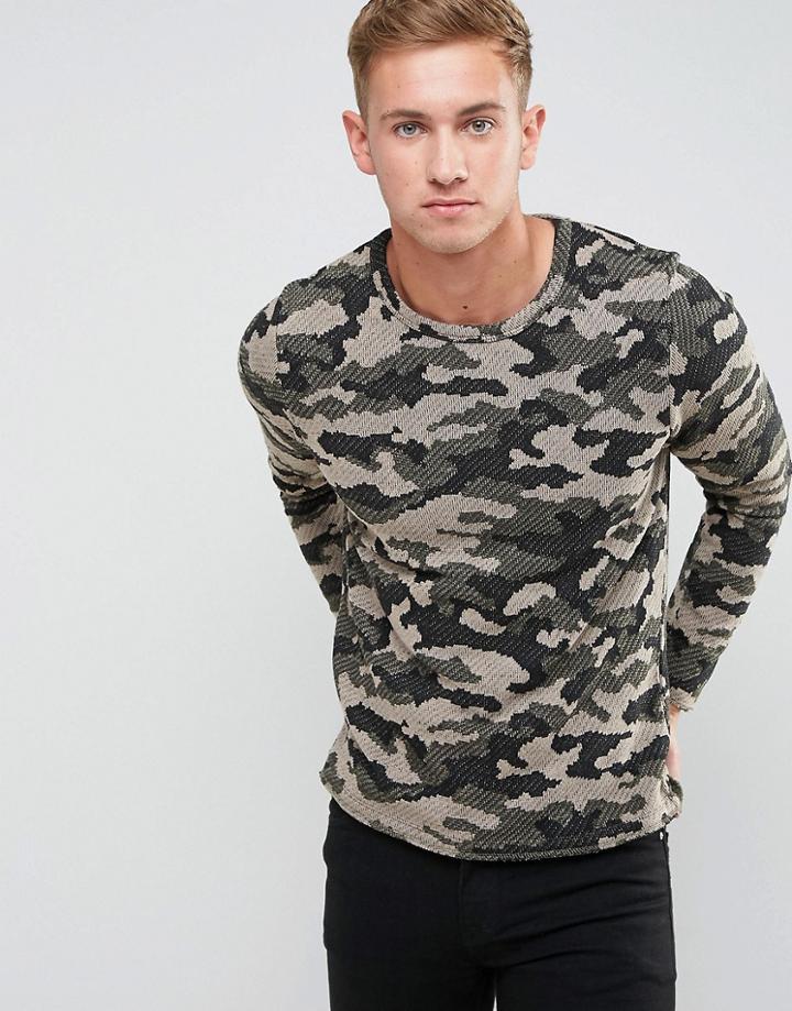 Jack & Jones Camo Sweatshirt - Gray