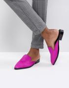 Asos Malice Leather Pointed Mules - Pink