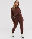 Asos Design Tracksuit Ultimate Sweat / Jogger With Tie-brown