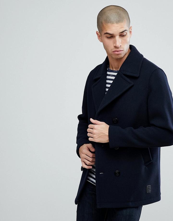Jack & Jones Vintage Wool Peacoat - Navy