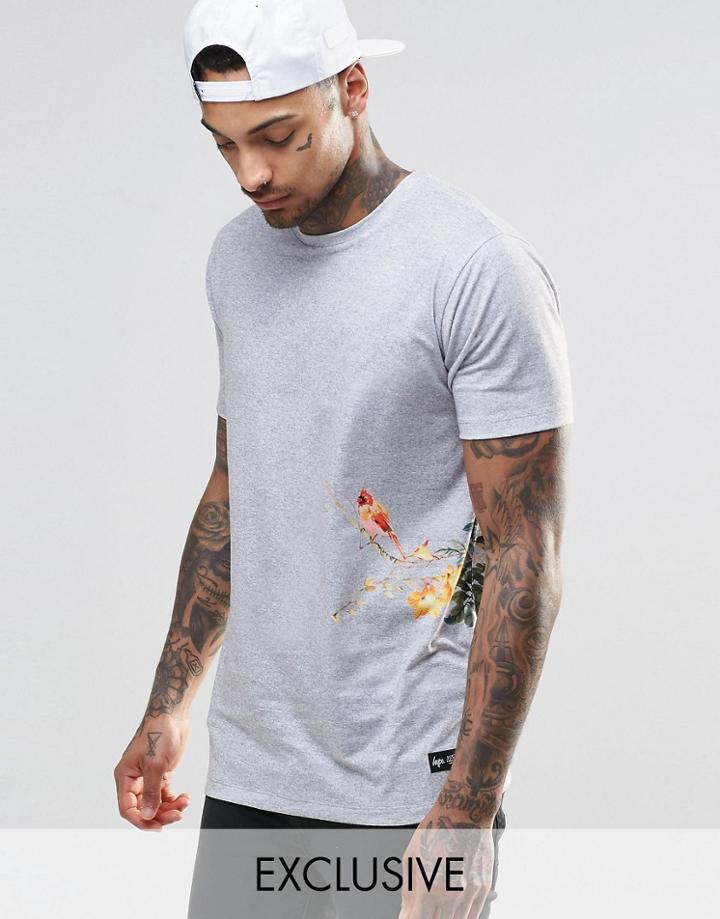 Hype T-shirt With Souvenir Side Print - Gray