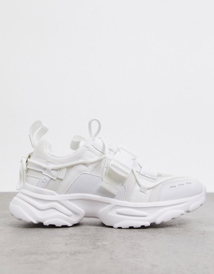 Asos Design Distract Chunky Lace Up Trainers In White