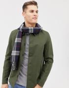 Burton Menswear Check Scarf In Navy - Navy