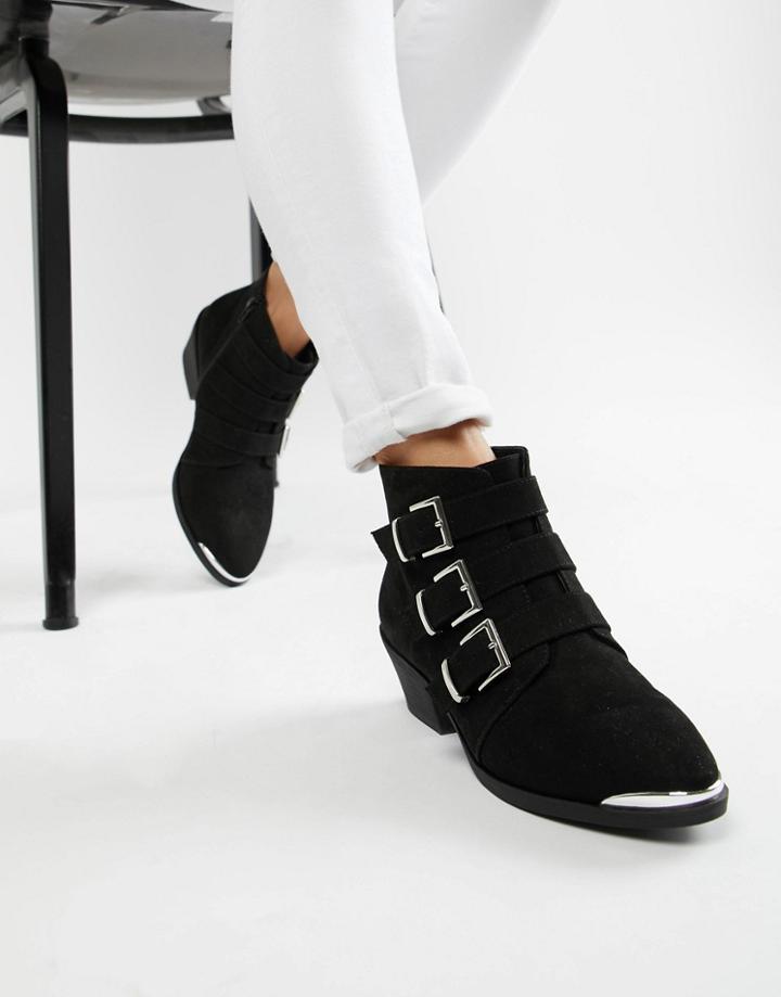 Asos Design Rhyme Western Ankle Boots - Black