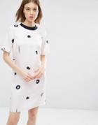 Asos Polka Dot T-shirt Dress - Multi