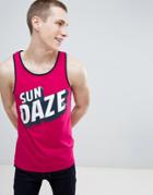 Only & Sons Tank With Slogan - Pink