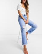 Urban Bliss Highwaisted Denim Shorts In Light Wash-blues