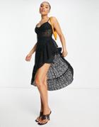 I Saw It First Lace Cami Midi Dress In Black