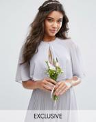 Tfnc Wedding Chiffon Cape Cover Up - Blue