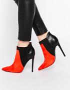 Asos Envious Of You Pointed Chelsea Ankle Boots - Red Mix