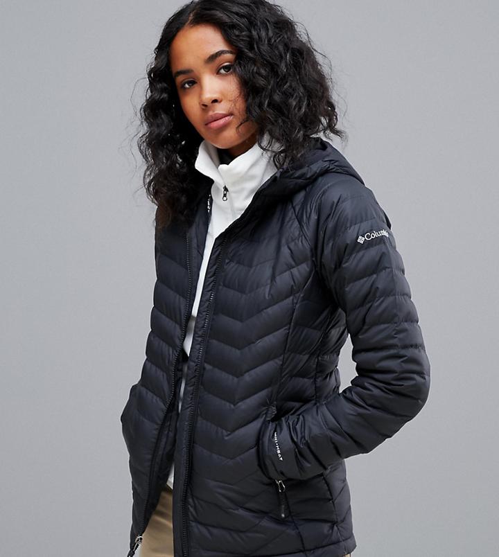 Columbia Powder Lite Hooded Jacket In Black - Black