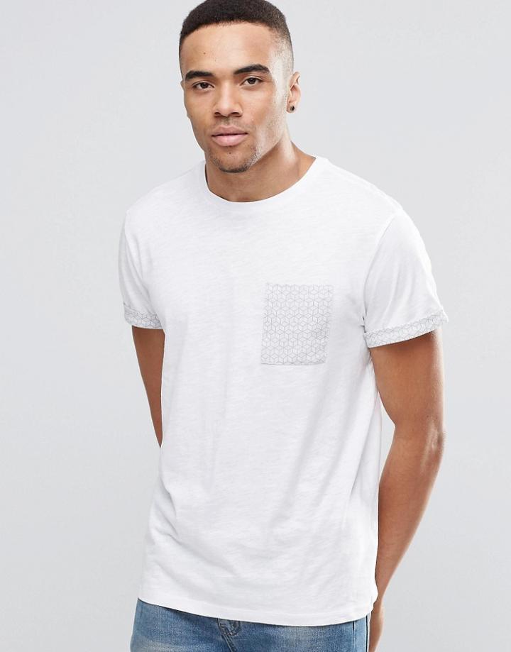 New Look White T-shirt With Geo Print - White