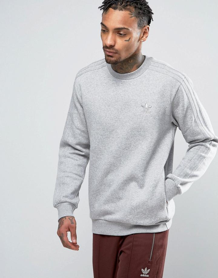 Adidas Originals Trf Series Crewneck Sweatshirt In Gray Bk5895 - Gray