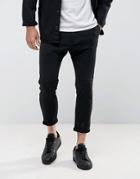 Casual Friday Cropped Drop Crotch Pants In Black - Black