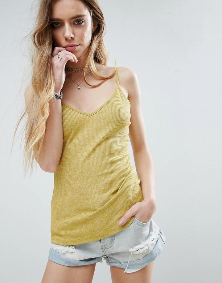 Asos Strappy Rib Cami - Green