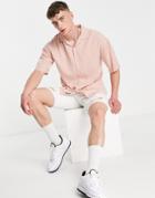 Pull & Bear Shirt With Camp Collar In Pink