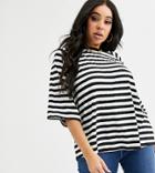 Asos Design Curve Oversized Boxy T-shirt In Stripe-multi