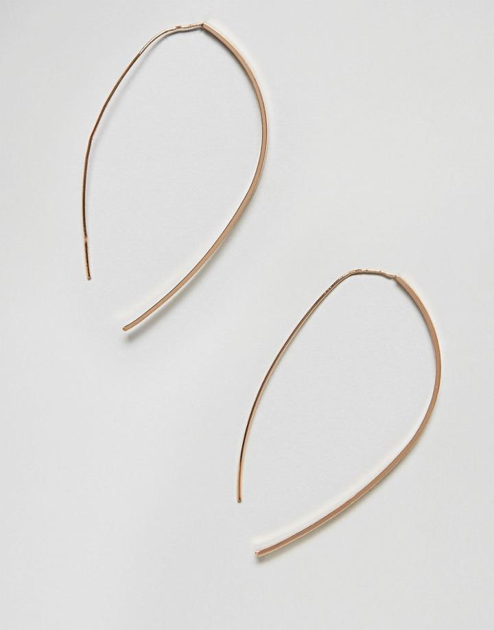 Nylon Minimal Pull Through Earrings - Gold
