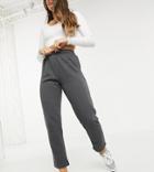 Missguided Slim Sweatpants In Washed Charcoal Matching Set-grey