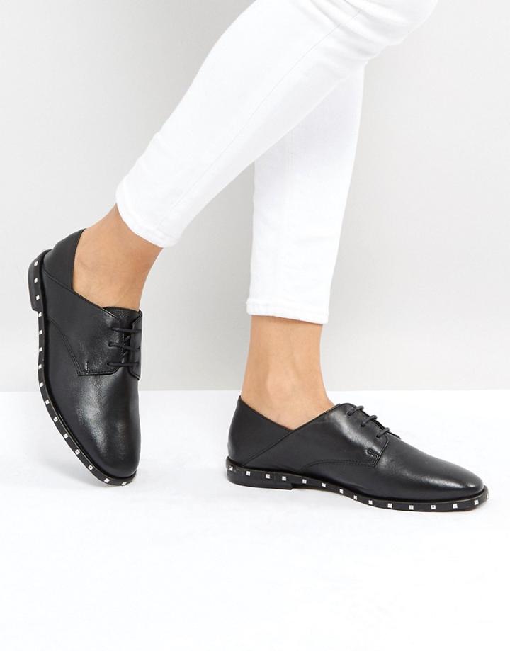 Stradivarius Lace Up Studded Brogues - Black