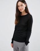 Selected Costa Long Sleeve Sweater In Black - Black