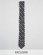 Reclaimed Vintage Stripe Tie In Black - Black