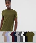 Asos Design T-shirt With Crew Neck 10 Pack Multipack Saving - Multi