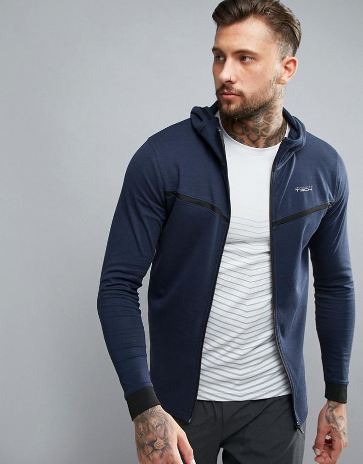 Jack & Jones Tech Sweat Zip Hoodie - Navy