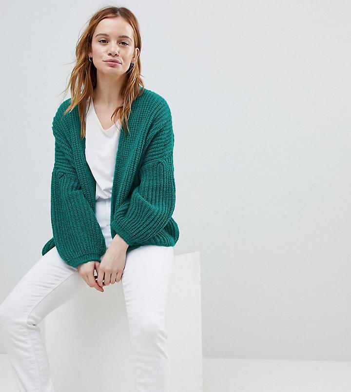 Asos Petite Oversized Chunky Cardigan - Green