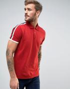 Pretty Green Tilby Moon Pique Polo Slim Fit In Red - Red