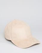 7x Baseball Cap In Pastel Pink Suedette - Pink