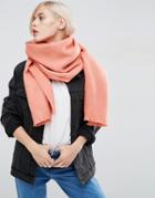 Asos Supersoft Long Woven Scarf - Coral