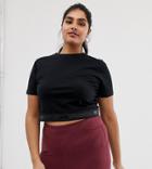 Asos 4505 Curve Long Crop Training Tee With Elastic Hem - Black