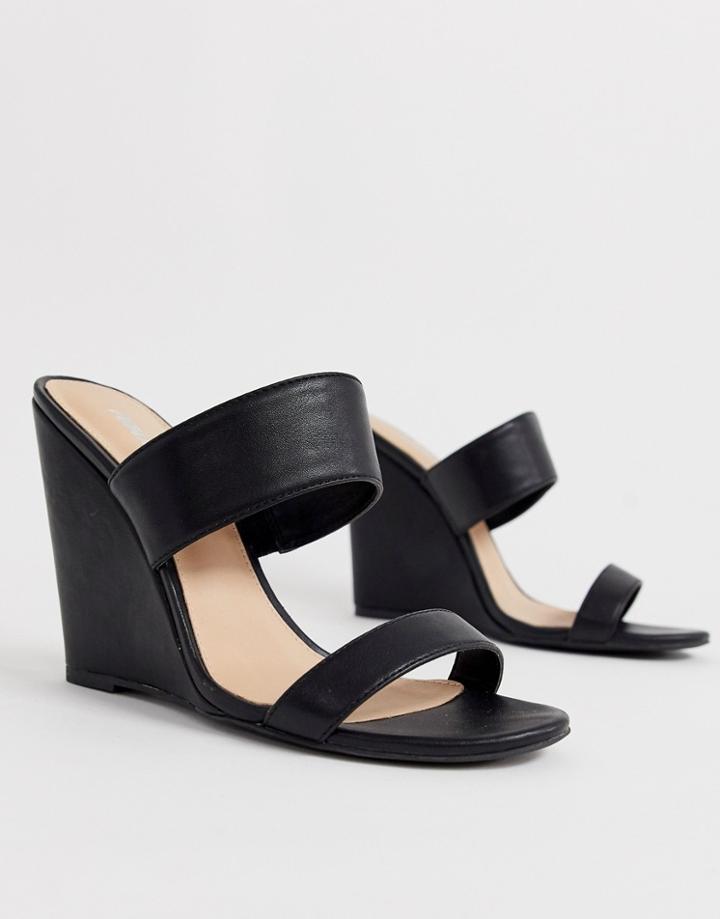 Public Desire Lena Black Wedge Sandals - Black