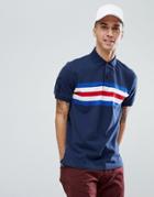 Tommy Hilfiger Andrew Icon Chest Stripe Slim Fit Polo In Navy - Navy