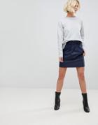 B.young Paperbag Waist Skirt - Navy