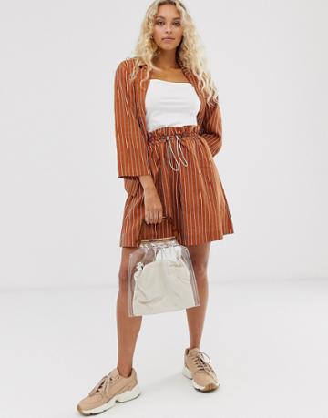 In Wear Pinstripe Emilie Stripe Shorts - Yellow