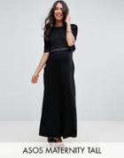Asos Maternity Tall Nursing Double Layer Maxi Dress - Black