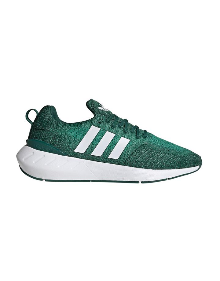 Adidas Originals Swift Run 22 Sneakers In Green And White