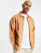 Asos Design Oversized Jersey Track Jacket With Contrast Panel Detailing-neutral