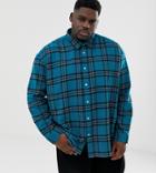 Collusion Plus Check Over Shirt-blue