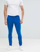 Asos Design Super Skinny Smart Pants In Bright Blue - Blue