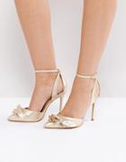 Carvela Metallic Ruffle Heeled Shoes - Gold